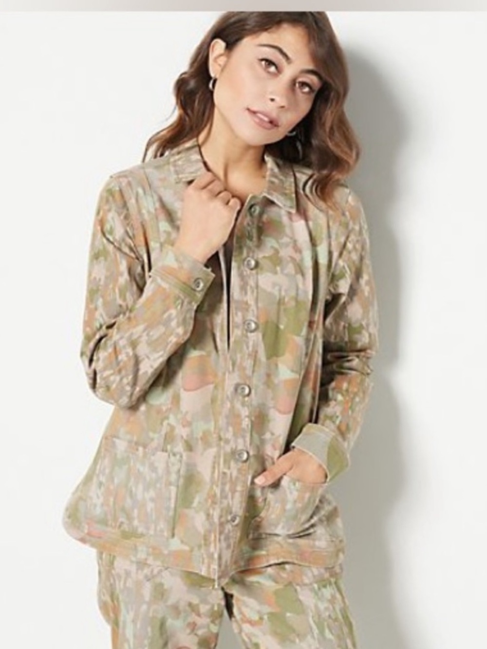 LOGO Lori Goldstein TARYN Camouflage Utility Jacket
